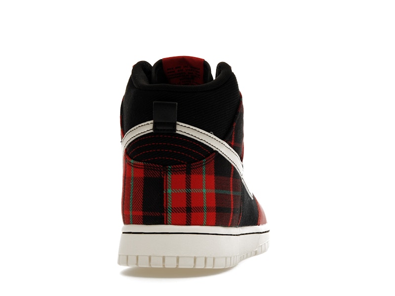 Nike Dunk High SE Tartan Plaid Black University Red