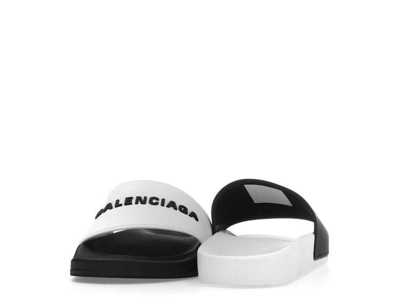 Balenciaga Pool Slides White Black (Women's)