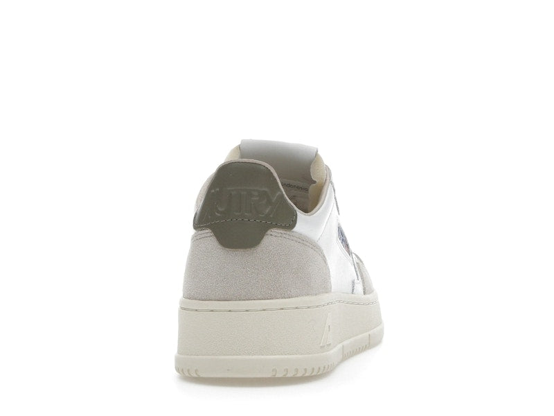 Autry Medalist Leather Low White Covert Green Beige (Women's)
