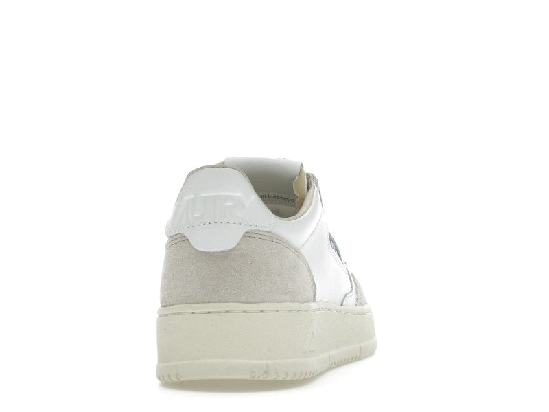 Autry Medalist Leather Low White Beige Suede (Women's)