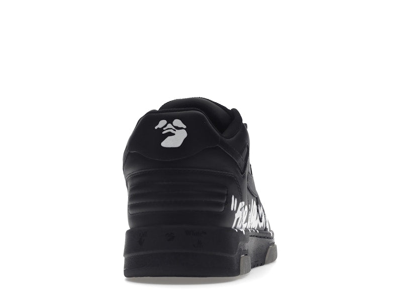 OFF-WHITE Out Of Office OOO "For Walking" Low Tops Black White