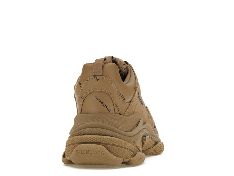 Balenciaga All Over Logo Triple S Beige
