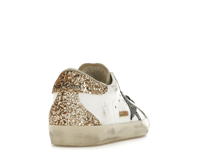 Golden Goose Super-Star White Silver Gold Glitter (Women's)
