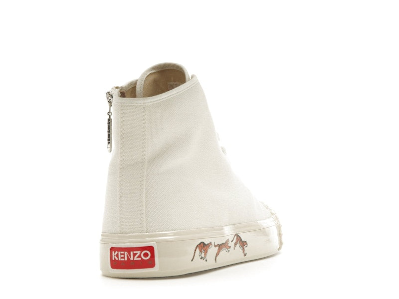 Kenzo School High Top Trainers Tiger Sole Off White