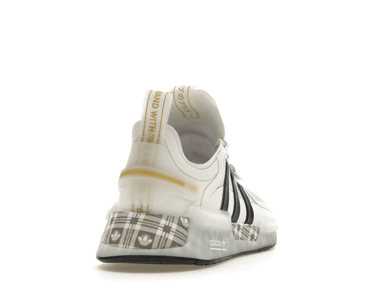 adidas NMD R1 V3 White Black Gold Tartan Trefoil