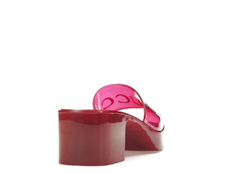 Gucci 60mm Slide Sandal Hibiscus Red Rubber