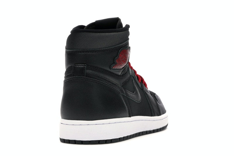 Jordan 1 Retro High Black Satin Gym Red