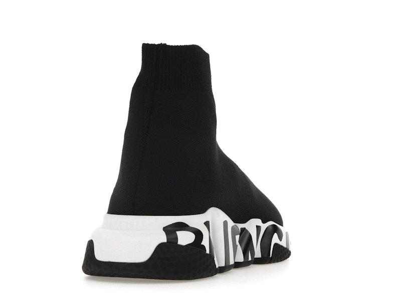 Balenciaga Speed Graffiti Trainers White Black Logo (Women's)