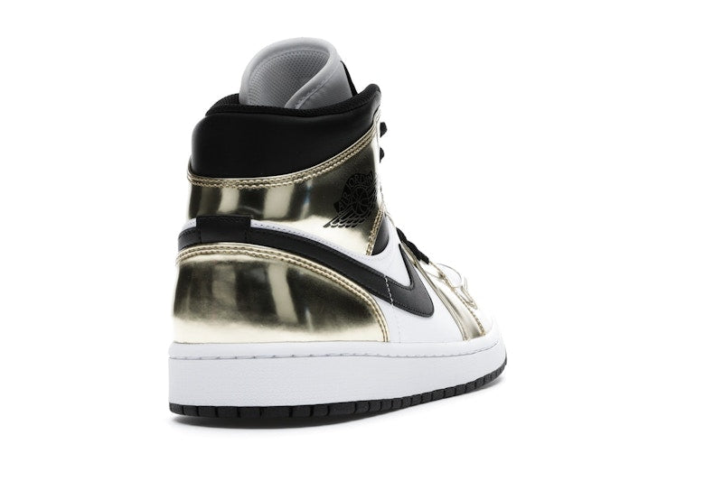 Jordan 1 Mid Metallic Gold Black White