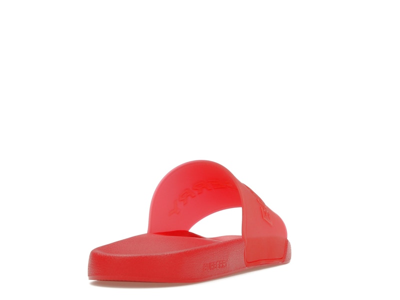 Burberry Embossed Logo Slides Bright Red