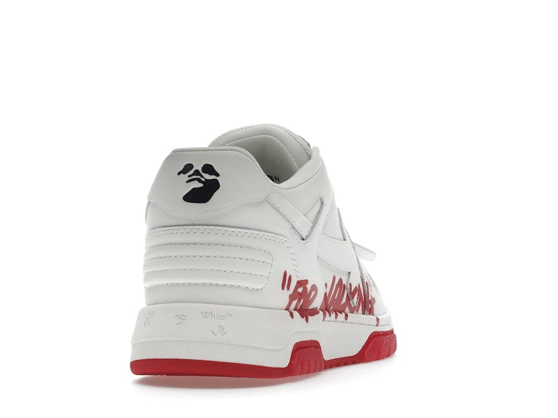 OFF-WHITE Out Of Office "OOO" Low Tops For Walking White White Red SS22