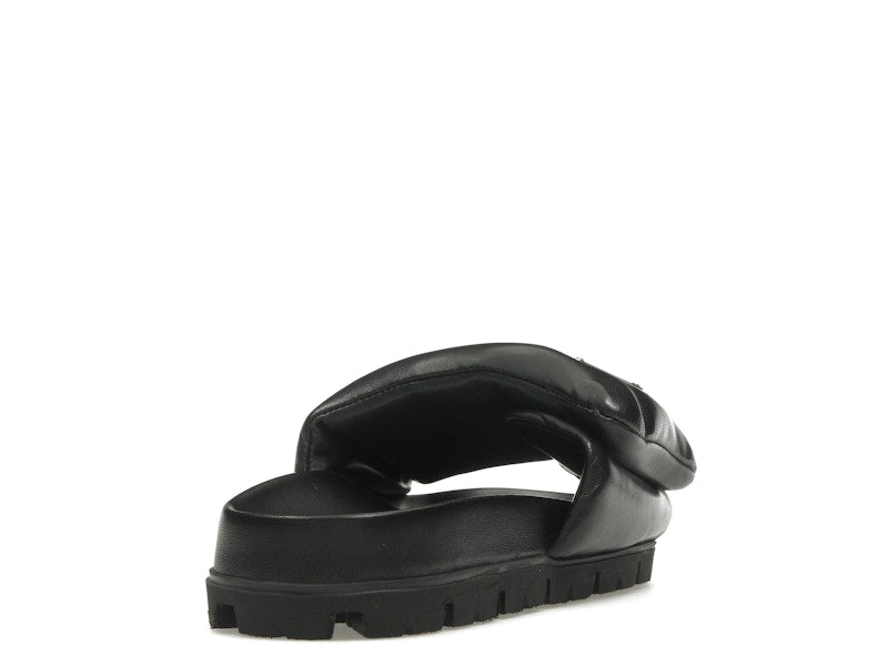 Prada Soft Padded 20mm Slide Sandal Black Nappa Leather