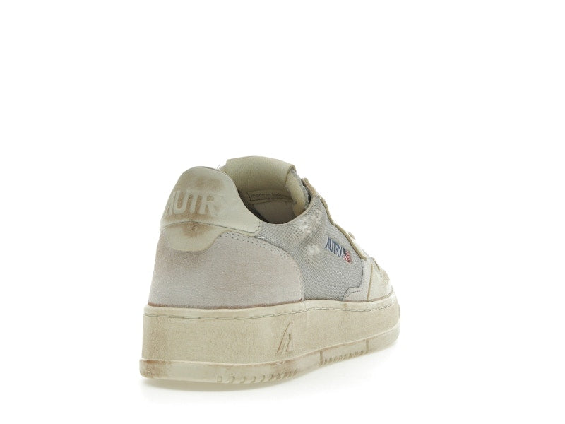 Autry Medalist Leather Low Grey White Super Vintage