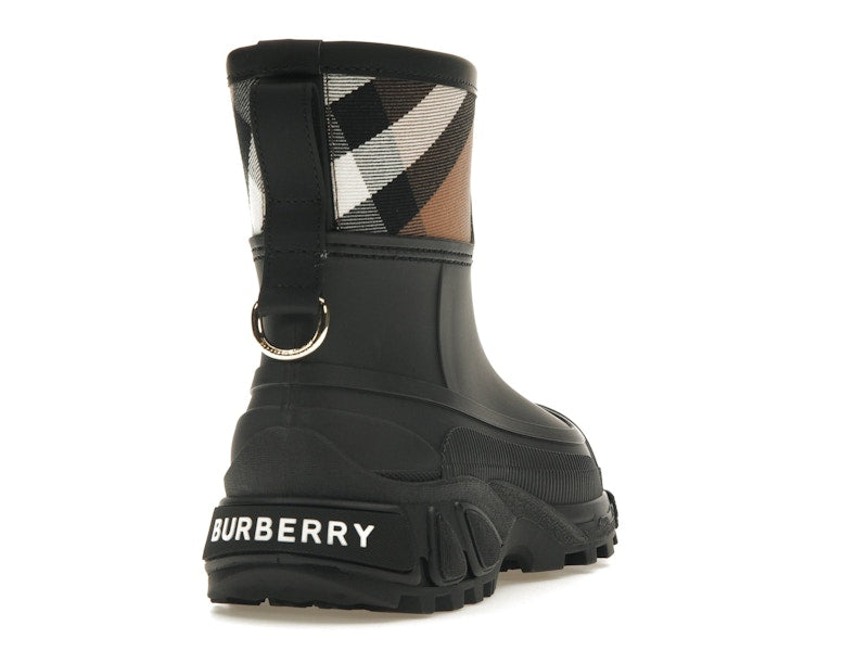 Burberry House Check Rain Boots Black Archive Beige (Women's)