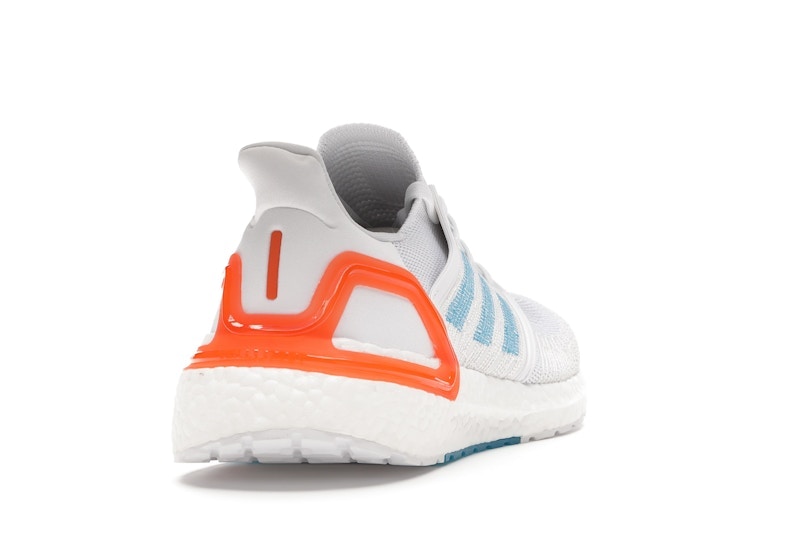 adidas Ultra Boost 20 White Sharp Blue True Orange