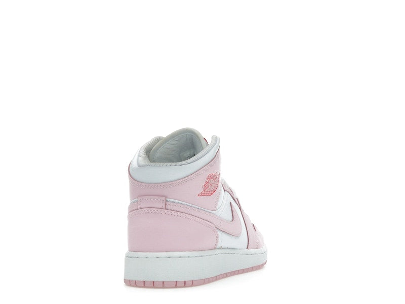 Jordan 1 Mid Pink Foam Fire Red (GS)