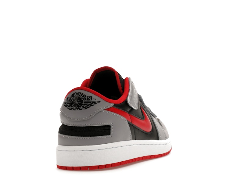 Jordan 1 Low Flyease Fire Red Cement Grey