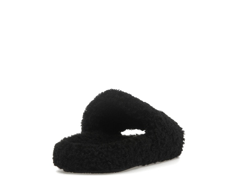 Balenciaga Paris Furry Slide Black