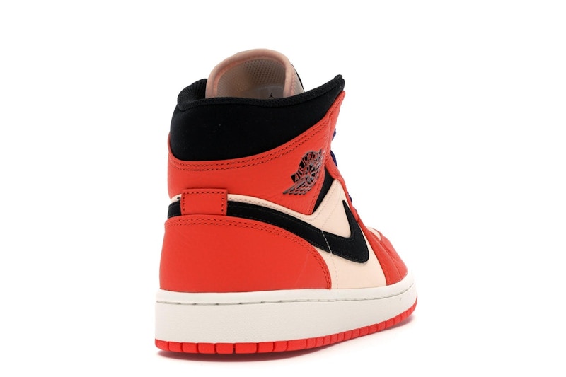 Jordan 1 Mid Team Orange Black