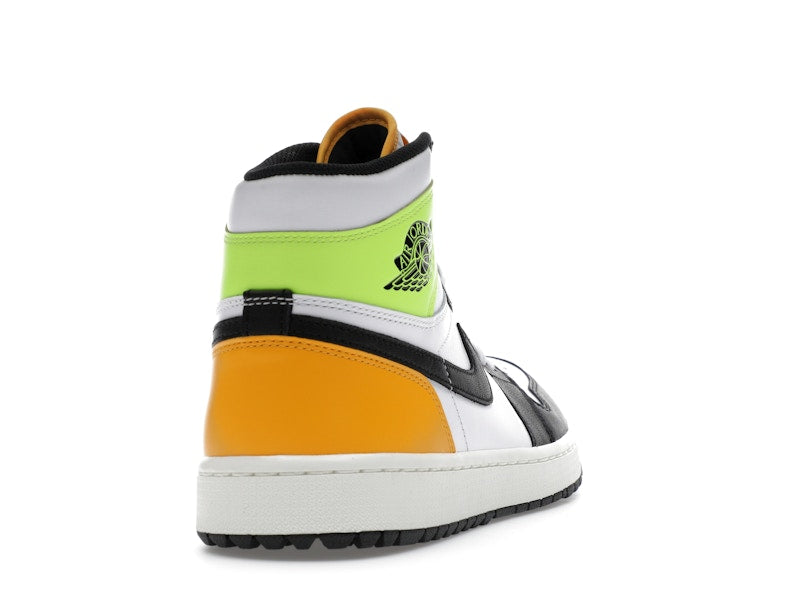 Jordan 1 Retro High Golf White University Gold Volt Black