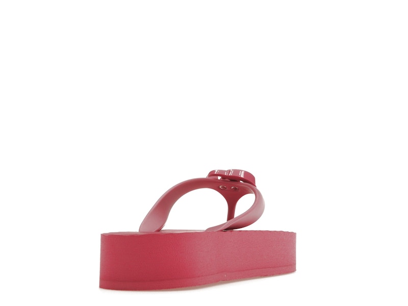Gucci Chevron Thong Sandal Pink Rubber