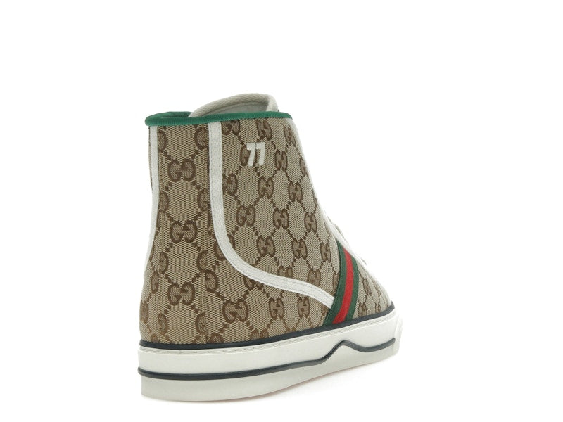 Gucci Tennis 1977 Canvas High Top Beige GG Print