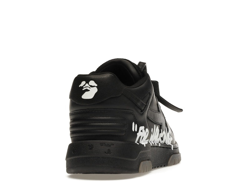 OFF-WHITE OOO Low Tops "For Walking" Black White