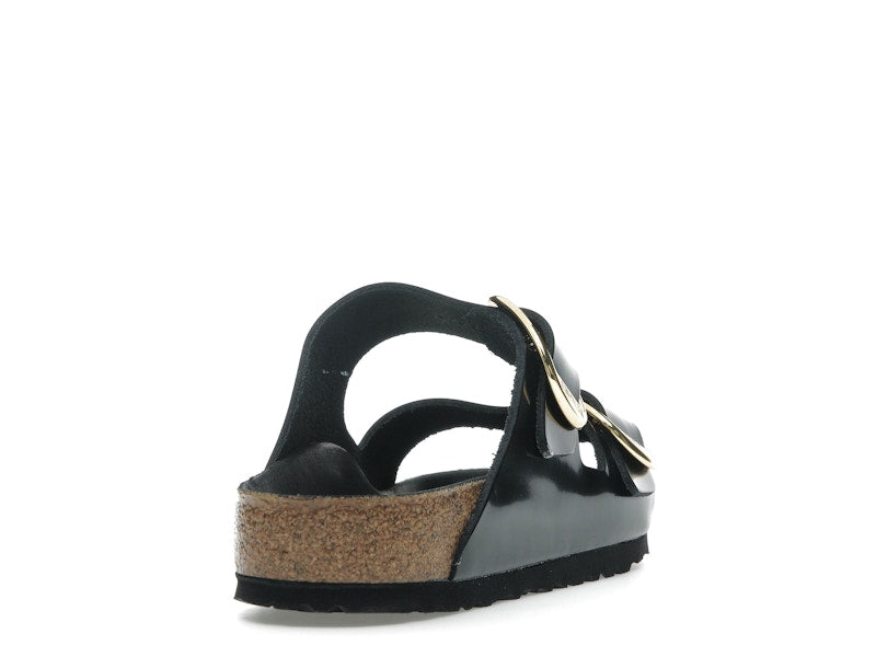Birkenstock Arizona Big Buckle Natural Leather Patent Black Gold (Women's)