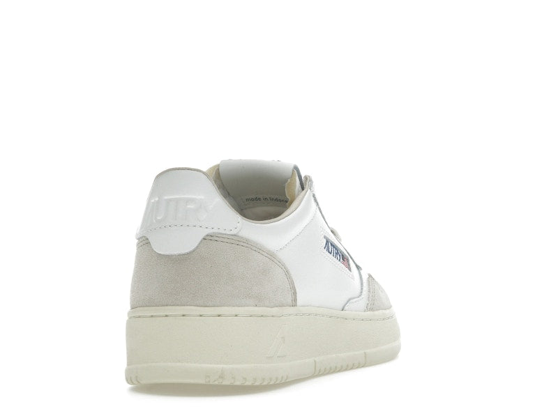 Autry Medalist Leather Low White Beige Suede (Women's)