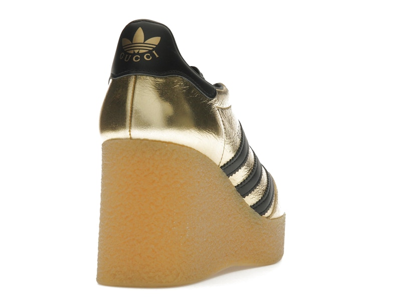 adidas x Gucci Gazelle Wedge Gold Metallic Black (Women's)