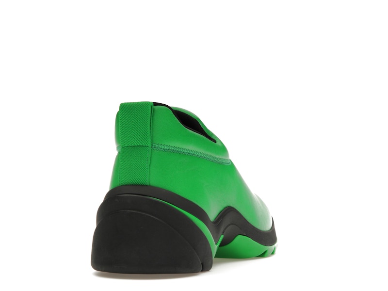 Bottega Veneta Lagoon Low Top Leather Sneaker Black Green