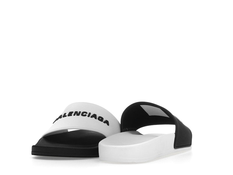 Balenciaga Pool Slides White Black (Women's)