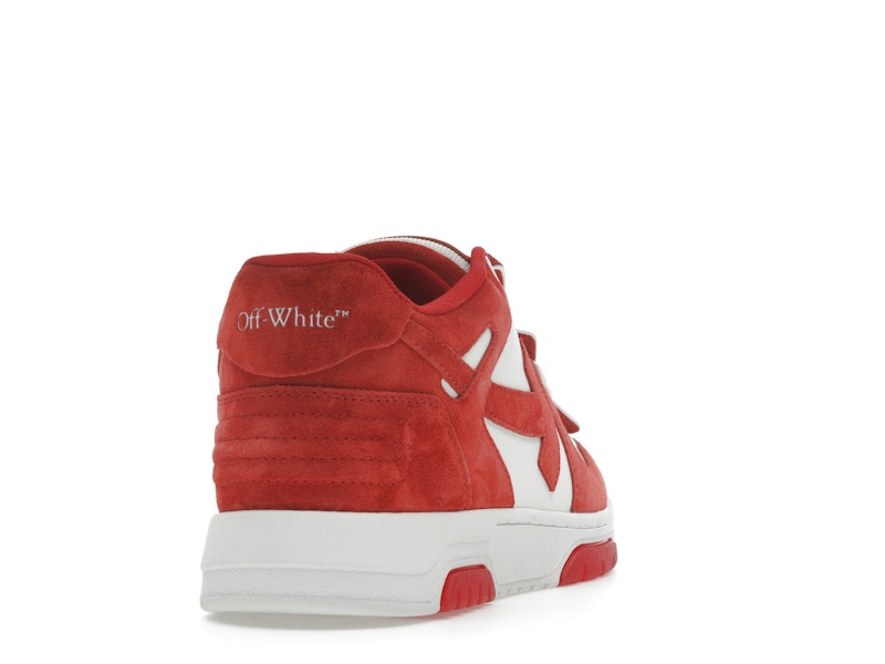 OFF-WHITE Out Of Office "OOO" Low Tops Brick Red White Suede