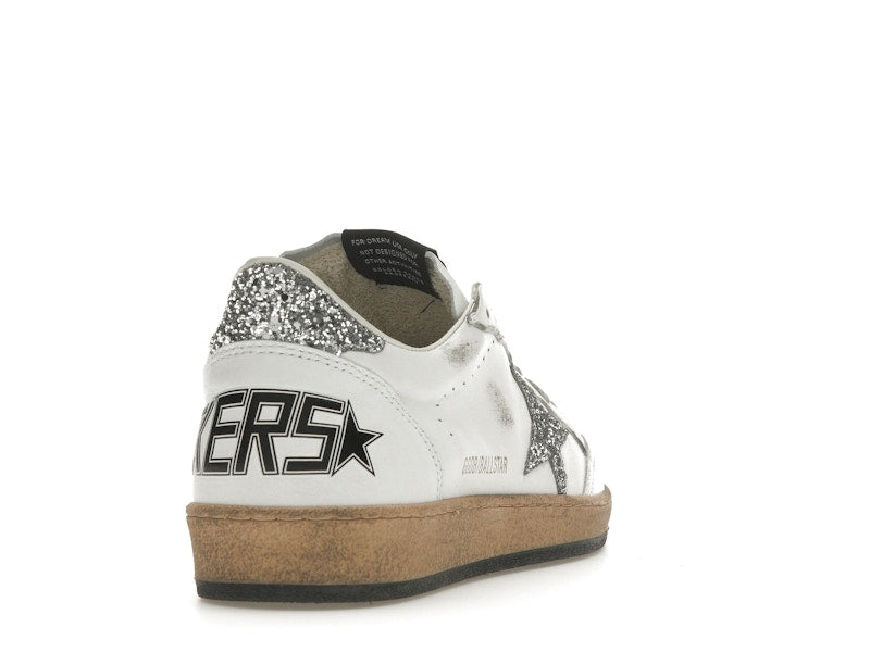 Golden Goose Ball Star White Silver Glitter (Women's)