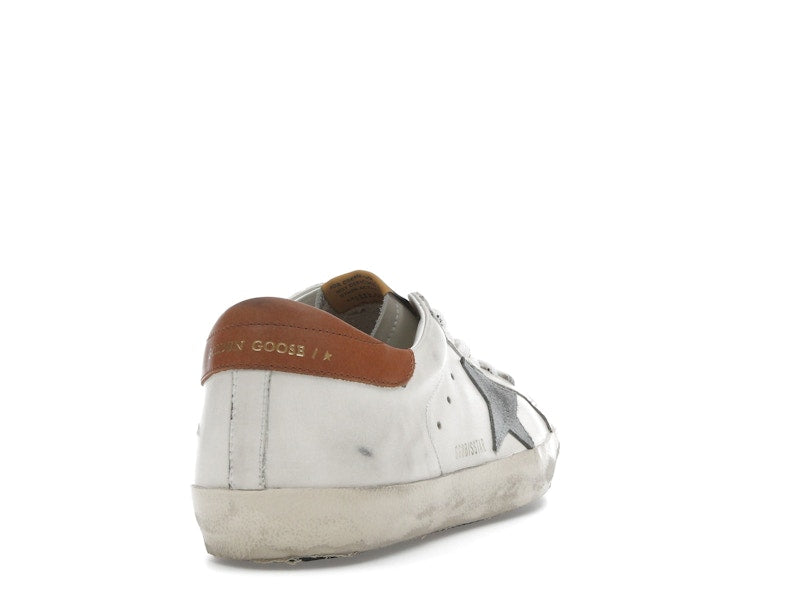 Golden Goose Super-Star White Grey Brown Heel Tab