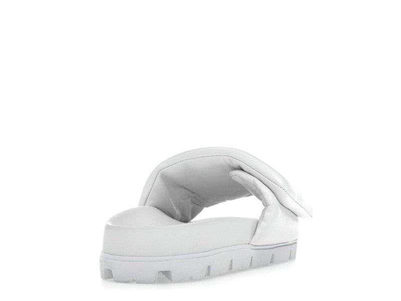 Prada Soft Padded 20mm Slide Sandal White Nappa Leather