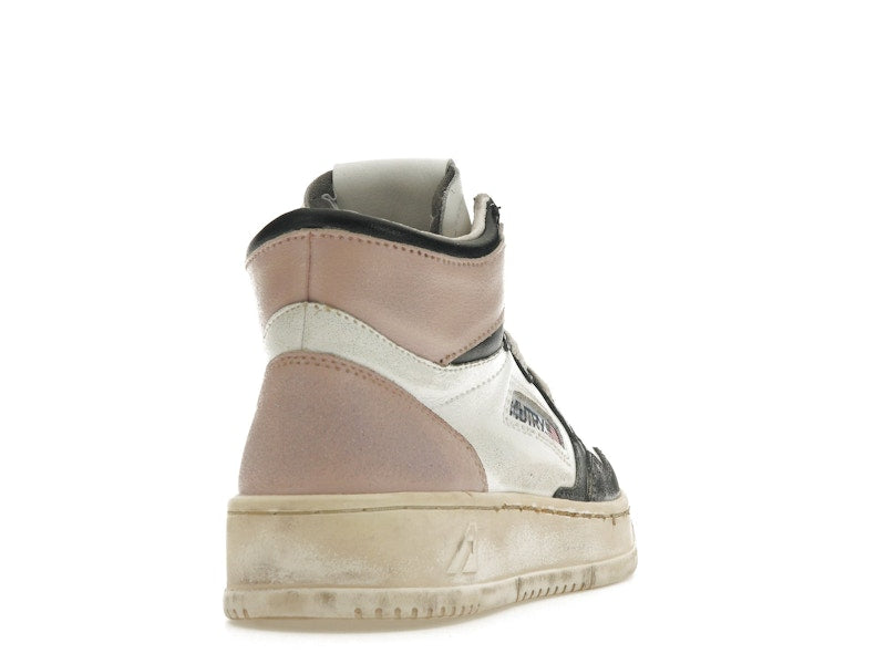 Autry Medalist Leather Mid Super Vintage White Pink Black (Women's)