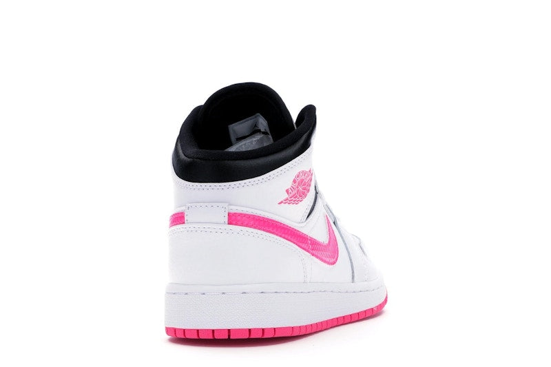 Jordan 1 Mid White Black Hyper Pink (GS)