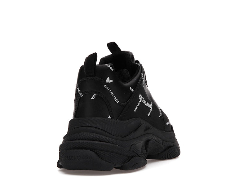 Balenciaga Triple S Allover Logo Black