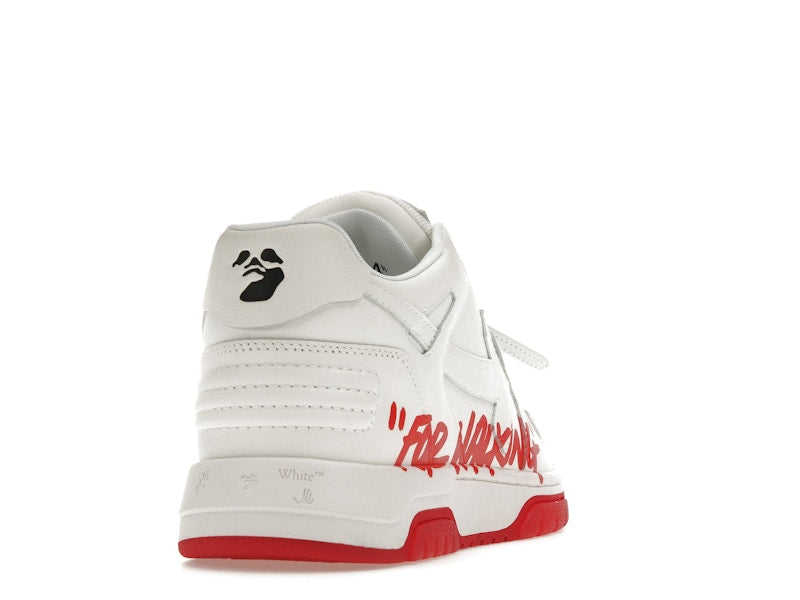 OFF-WHITE Out Of Office OOO Low Tops White Red