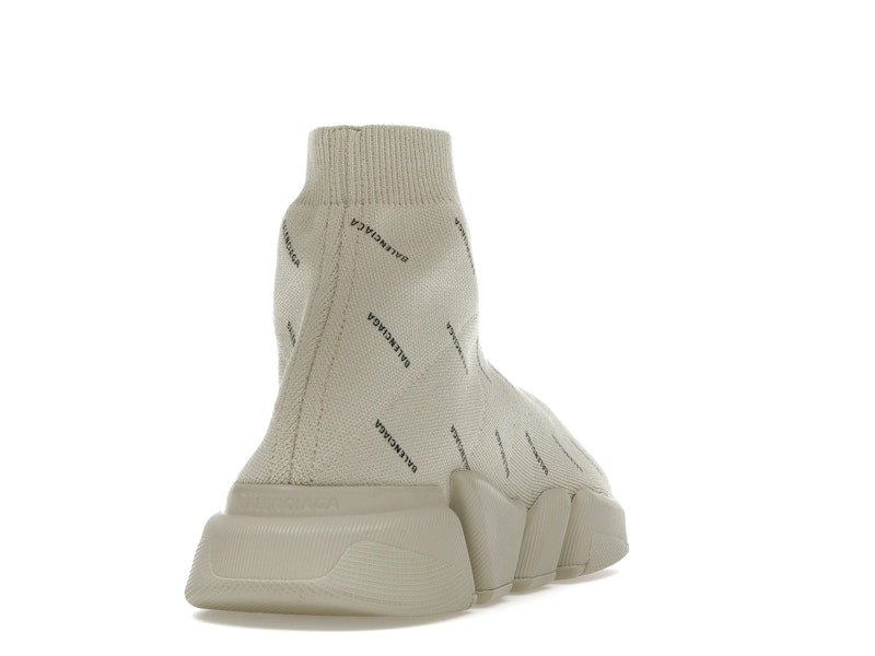 Balenciaga All Over Logo Speed 2.0 Beige