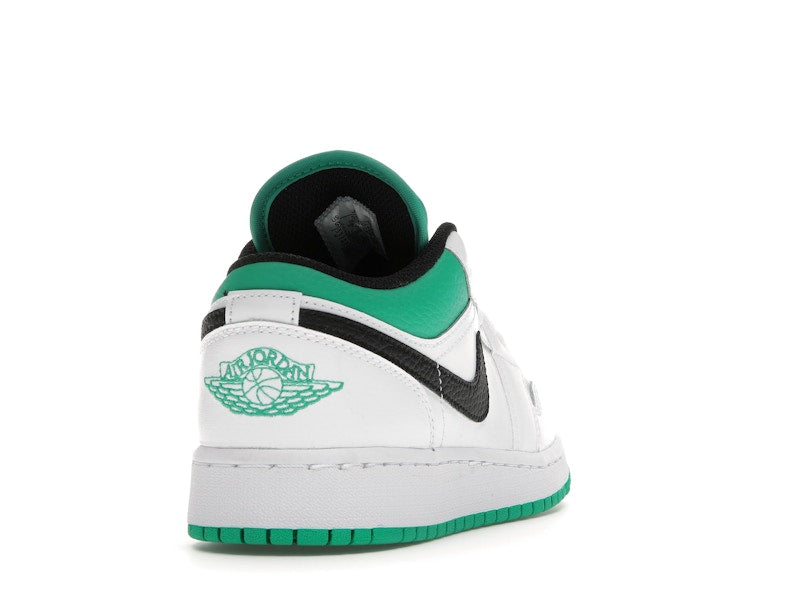 Jordan 1 Low White Lucky Green Tumbled Leather (GS)