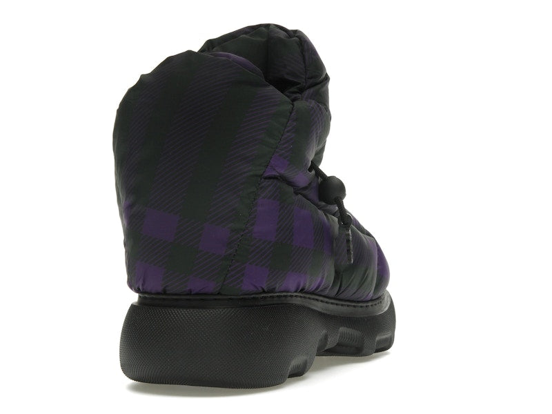 Burberry Check Pillow Boot Black Purple