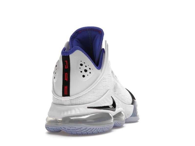 Nike LeBron 19 Low White Medium Blue Siren Red Black