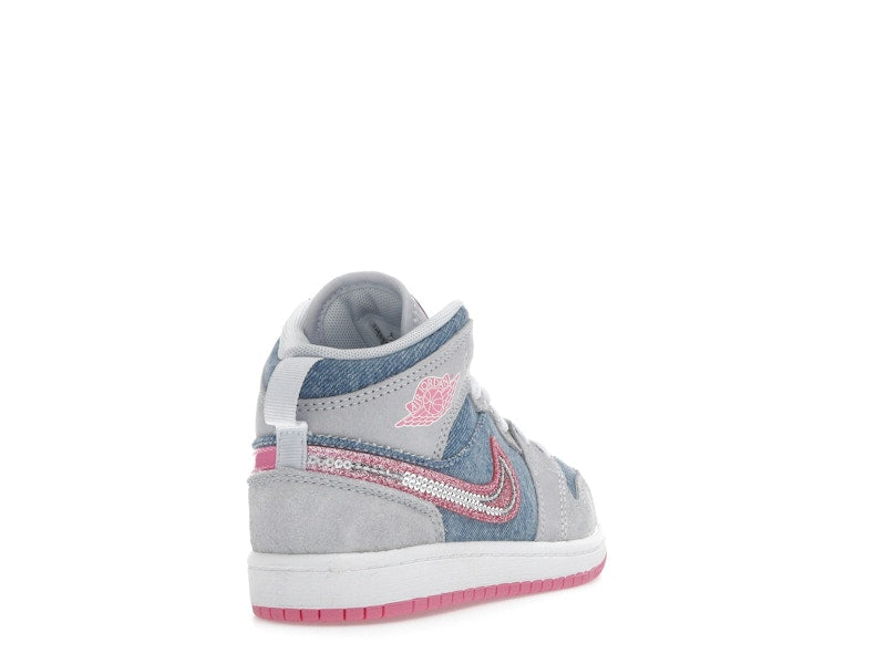 Jordan 1 Mid SE Denim Sequin (PS)