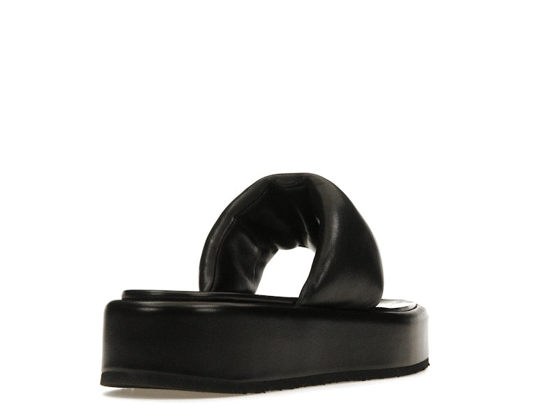Prada Soft Padded 35mm Thong Wedge Sandals Black Nappa Leather