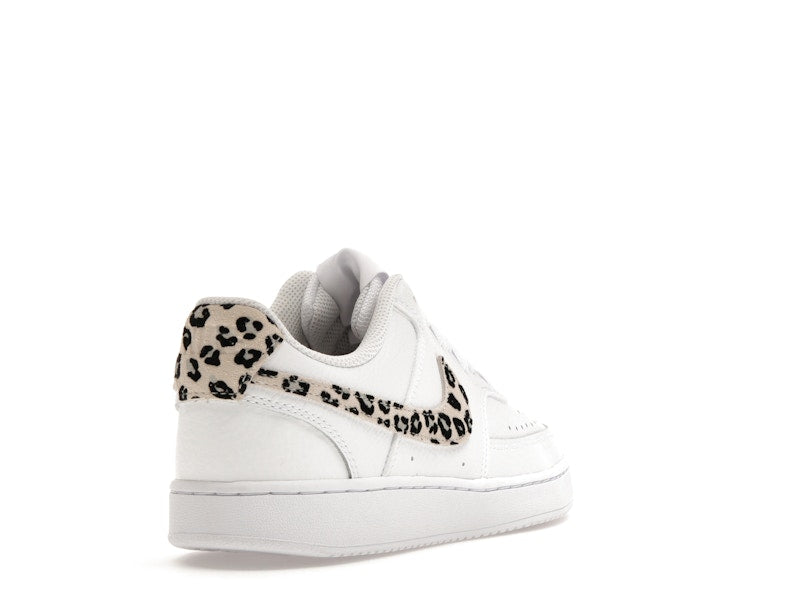 Nike Court Vision Low Leopard Swoosh White (Women's)