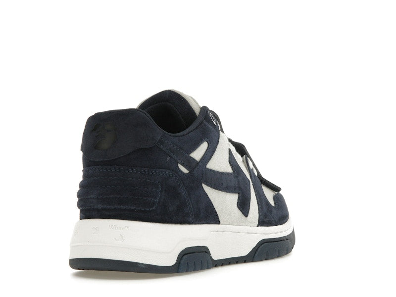 OFF-WHITE Out Of Office OOO Low Tops White Navy Blue Suede
