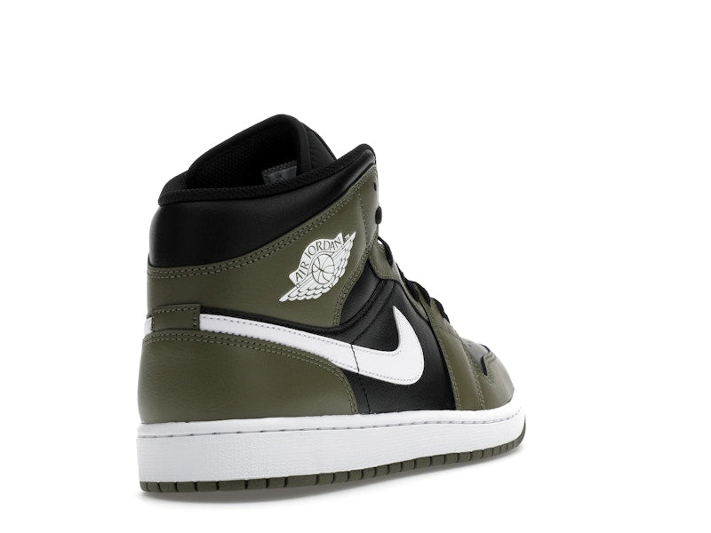 Jordan 1 Mid Black White Olive