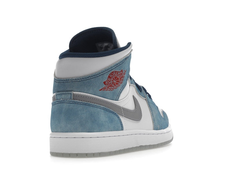 Jordan 1 Mid French Blue Fire Red